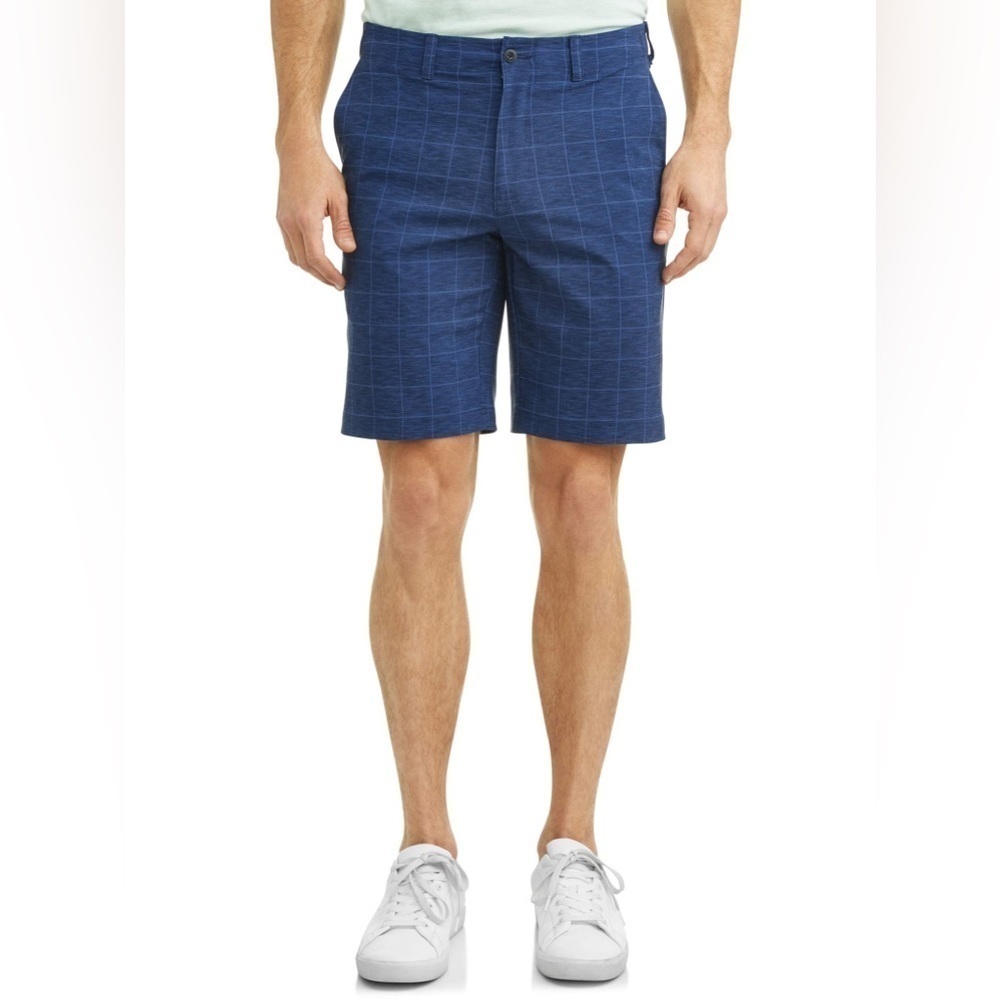 Ben Hogan Blue Windowpane Golf Shorts Size 34